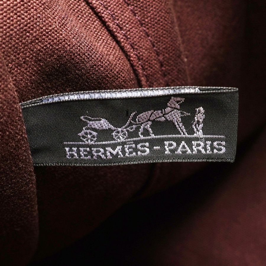 紅棕色 帆布 Fourre Tout MM 手提包 銀釦【HERMES 愛馬仕】-3