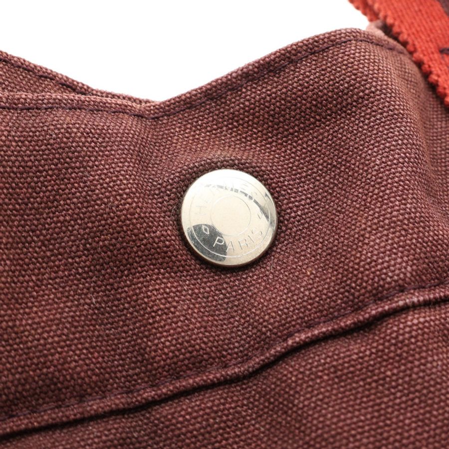 紅棕色 帆布 Fourre Tout MM 手提包 銀釦【HERMES 愛馬仕】-5