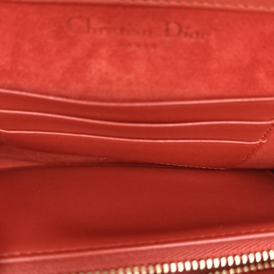 DIOR 棗紅色牛皮金扣2017鉚釘手柄盾牌woc肩背包-4