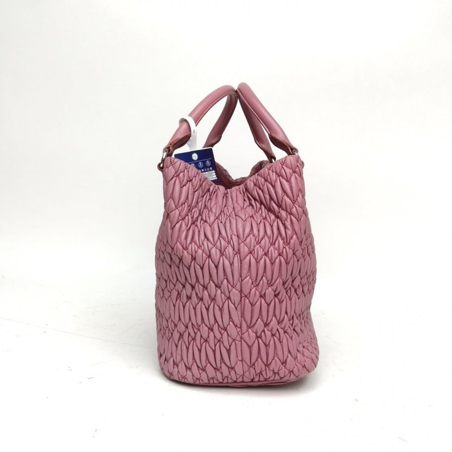 MIU MIU 紫色羊皮褶皺寶石TOTE手提斜挎包肩背包-3