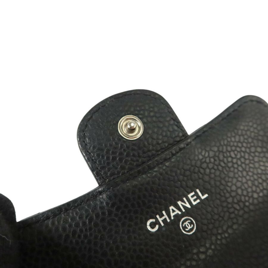 CHANEL 牛皮皮革Card Case銀扣卡片套-9