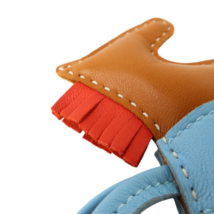 HERMES Milo皮革Rodeo PM掛飾Gold-3