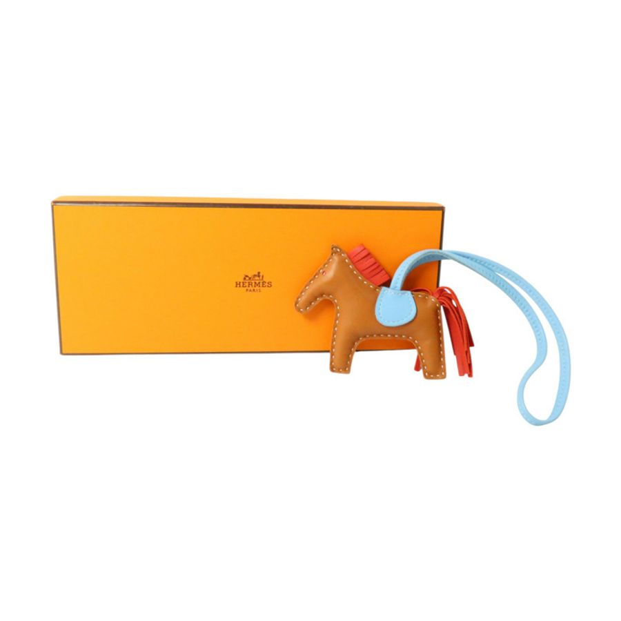 HERMES Milo皮革Rodeo PM掛飾Gold-6