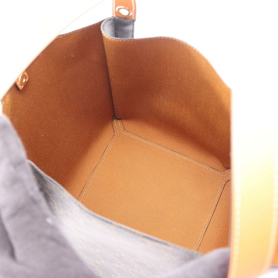 CELINE 小號 Cubo Triomphe 單肩手提包 帆布皮革 黑色 棕色 新款 女士-2