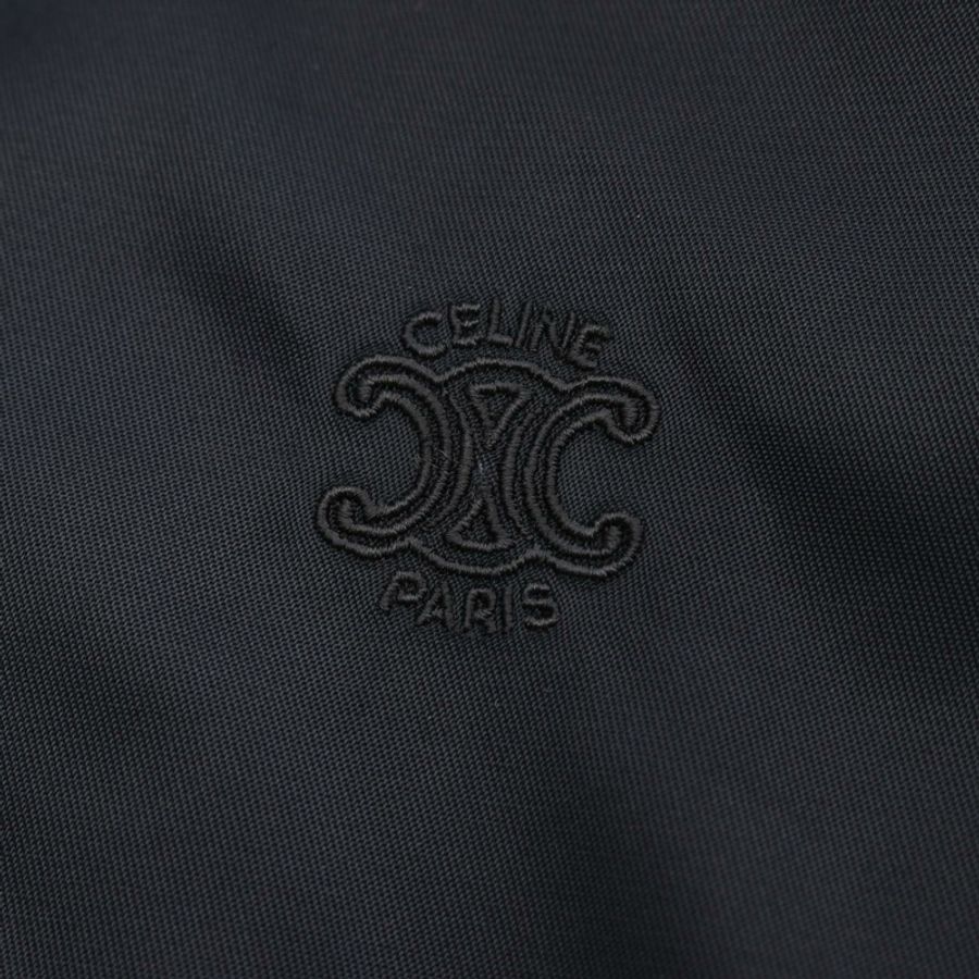CELINE 男士黑色尼龍風衣連帽衫,全新,尺寸 50-4