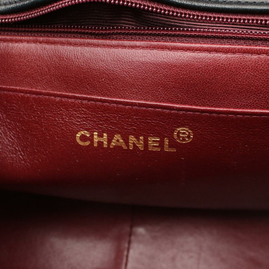香奈兒 (CHANEL) Matelasse Diana 翻蓋肩背包 A01165 羊皮 黑色 二手 金色五金 CC-3