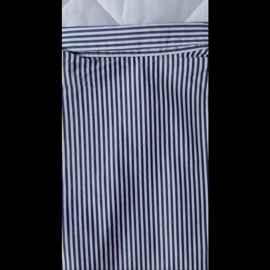 BURBERRY 博柏利 LONDON BLUE LABEL 藍標 戰馬 女藍白條紋修身短袖襯衫38號-3