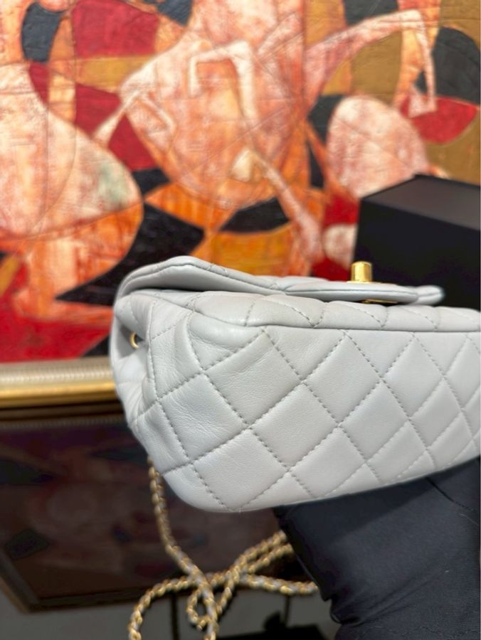 #全配🈶購證 香芋紫🥰Chanel香奈兒Cf17金球方胖子-7