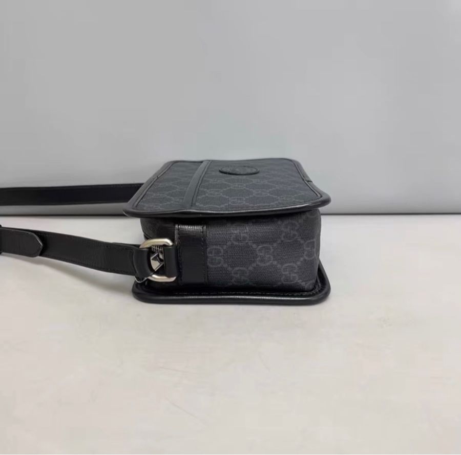 #Gucci古馳 黑色老花相機包-3