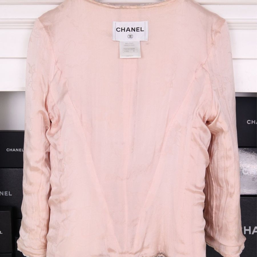 Chanel 09年粉色狮头纽扣圆领两口袋外套-9