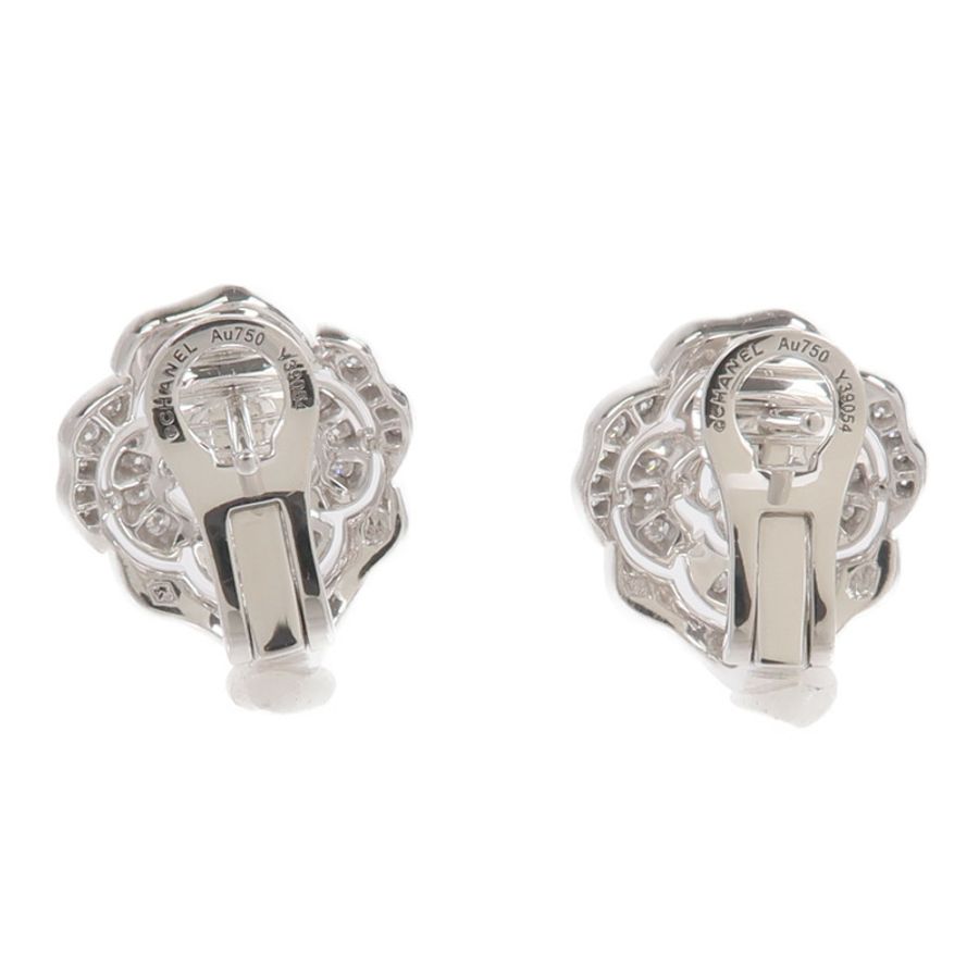 CHANEL 18K白金Bouton De Camelia Earrings鑽石耳環-2