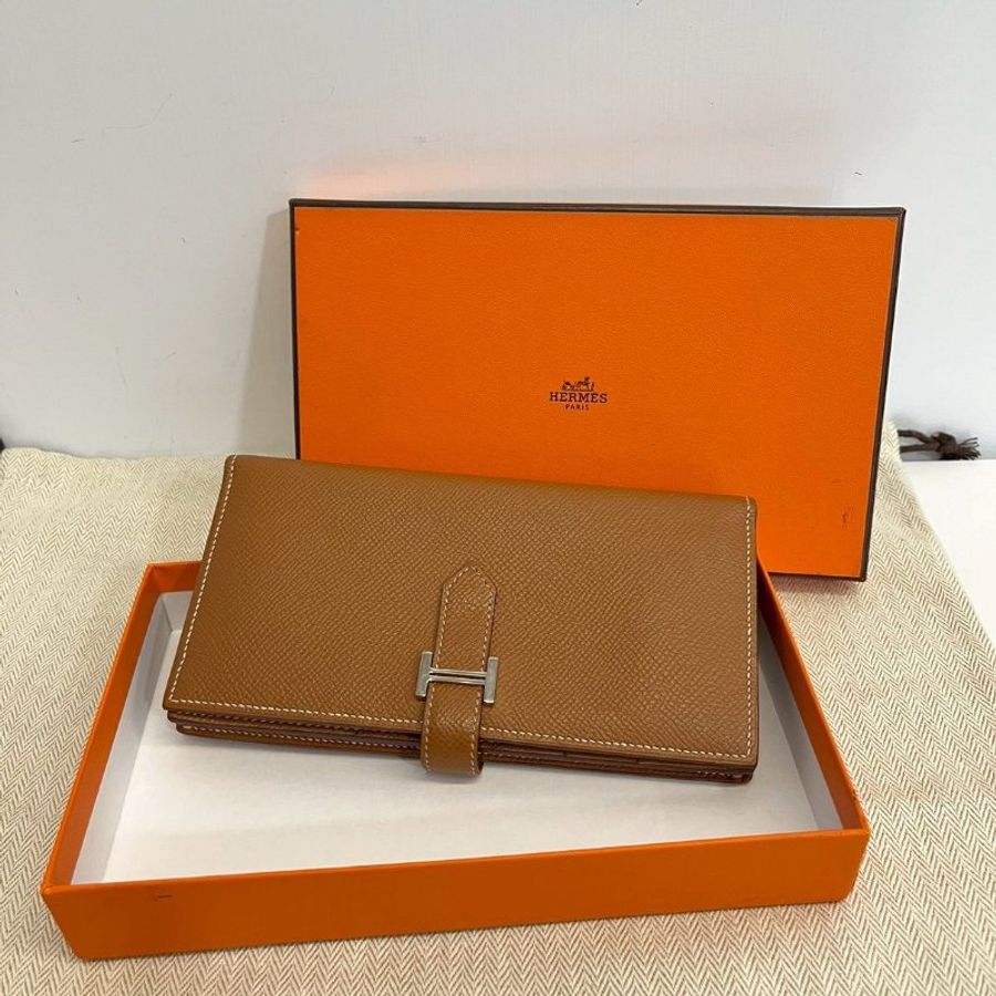 Hermes Bearn 金棕銀長夾 Espom皮 Y刻-0