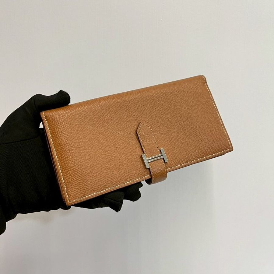 Hermes Bearn 金棕銀長夾 Espom皮 Y刻-1