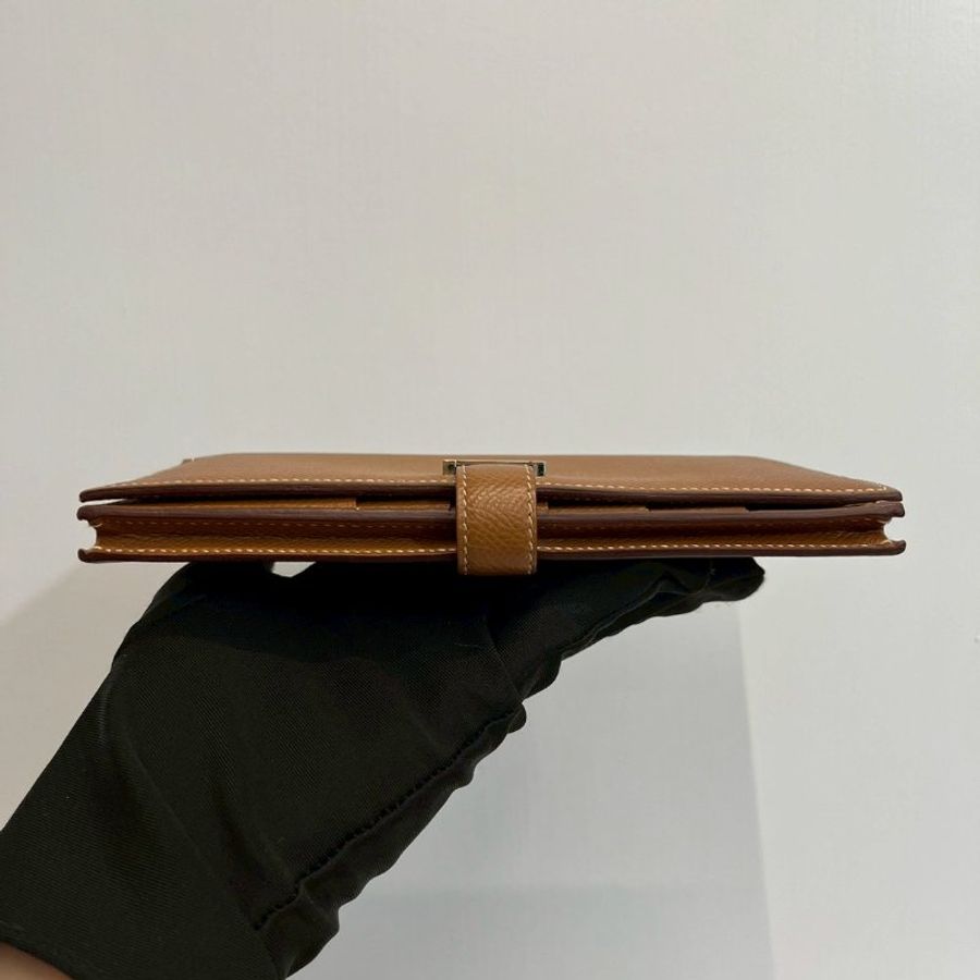 Hermes Bearn 金棕銀長夾 Espom皮 Y刻-5
