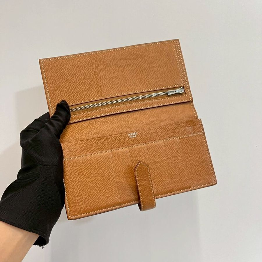 Hermes Bearn 金棕銀長夾 Espom皮 Y刻-8