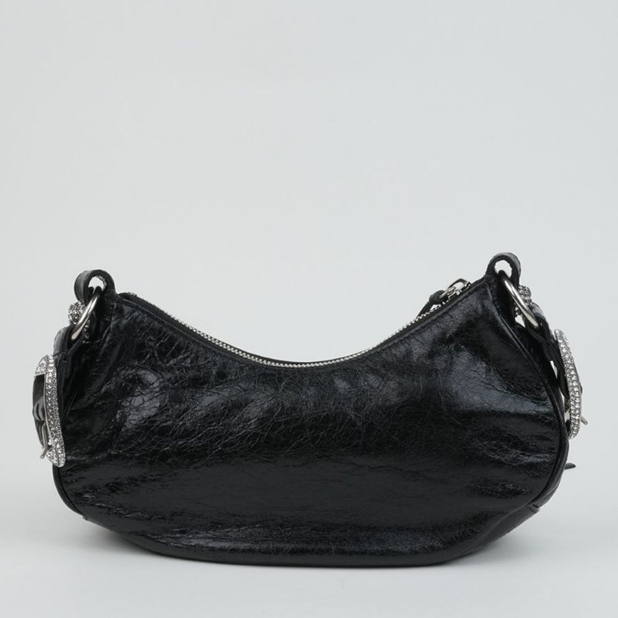 KÉSH 凱仕精品|BALENCIAGA Le Cagole XS 機車包 黑色肩背包|巴黎世家 Arena 羊皮水鑽銀釦半月包|附愛心鏡零錢包-13