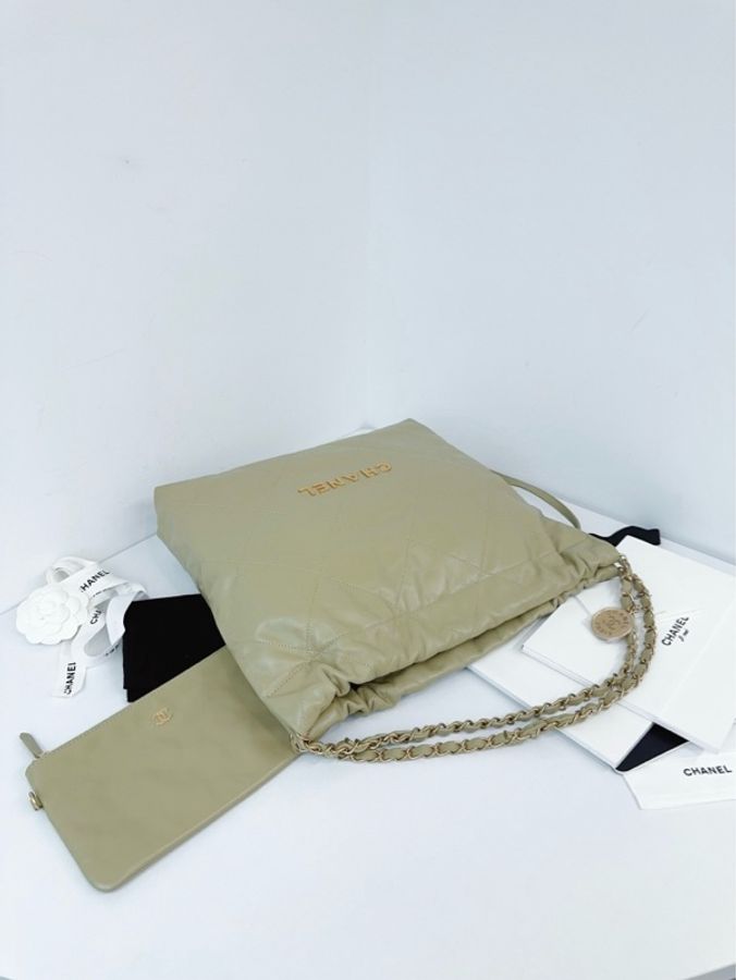 💎Chanel香奈兒|22bag 酪梨🥑垃圾袋|中號|閒置新帶膜芯片款-6