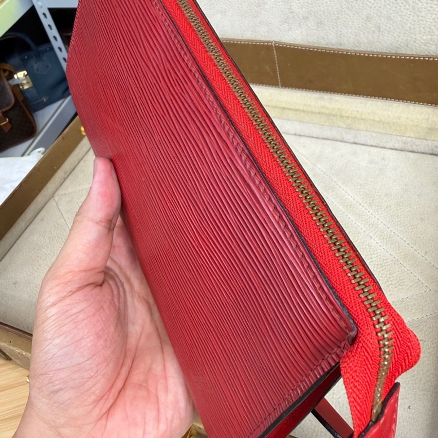 上架中🔑Louis Vuitton 紅EPI水波紋麻將包-13