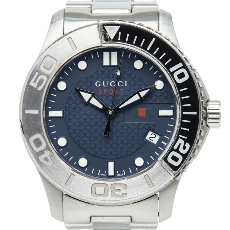 Gucci G-Timeless 運動腕錶 YA126253 石英錶 海軍藍錶盤 不鏽鋼錶殼 男士 GUCCI-0