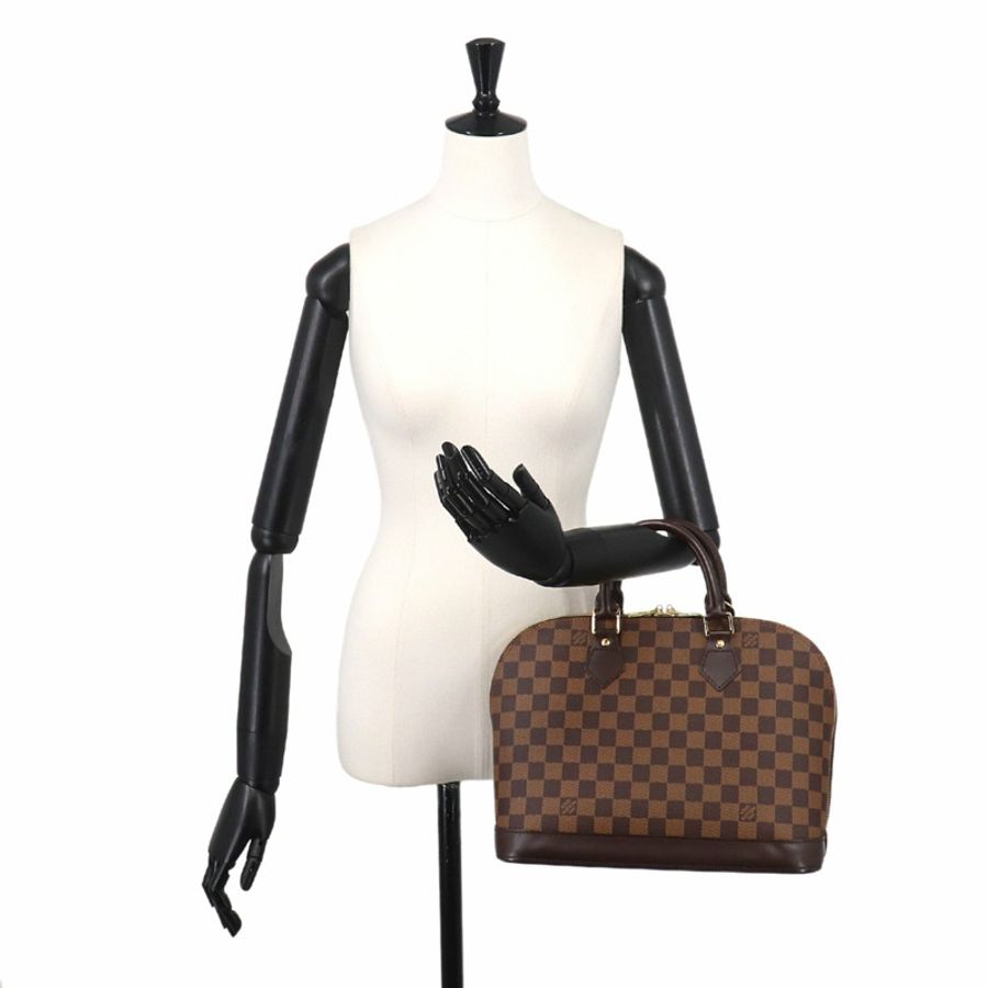 路易威登 Damier Alma PM 手提包,Ebene,N51131,棕色配金色五金。-9