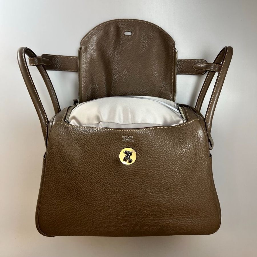 HERMES □P刻 大象灰LINDY30肩背包-5