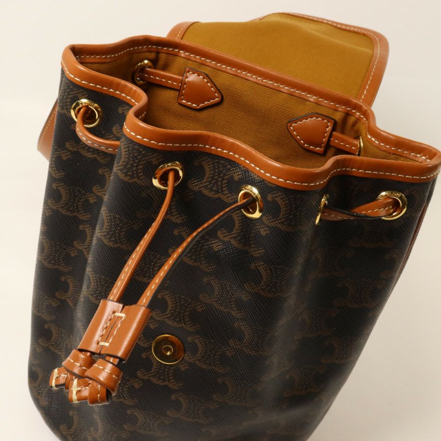 CELINE 塗層帆布Mini Backpack Folco背包-4