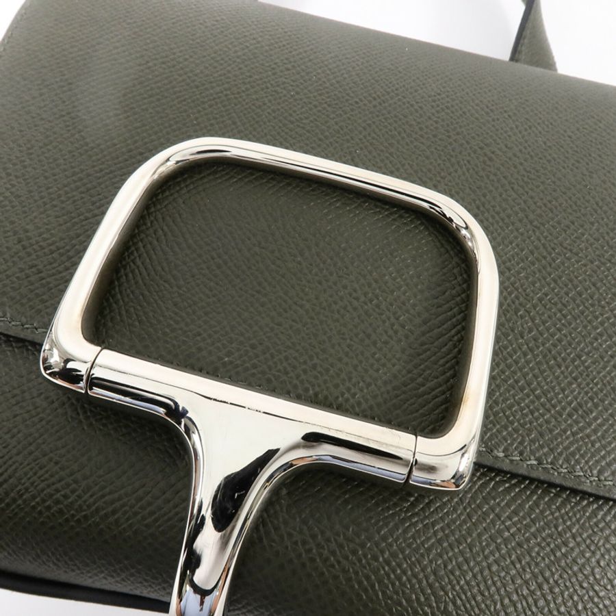 HERMES Epsom皮革Della Cavalleria Mini肩背袋Vert de Gris-6