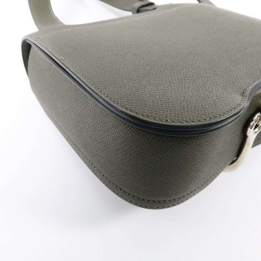 HERMES Epsom皮革Della Cavalleria Mini肩背袋Vert de Gris-13