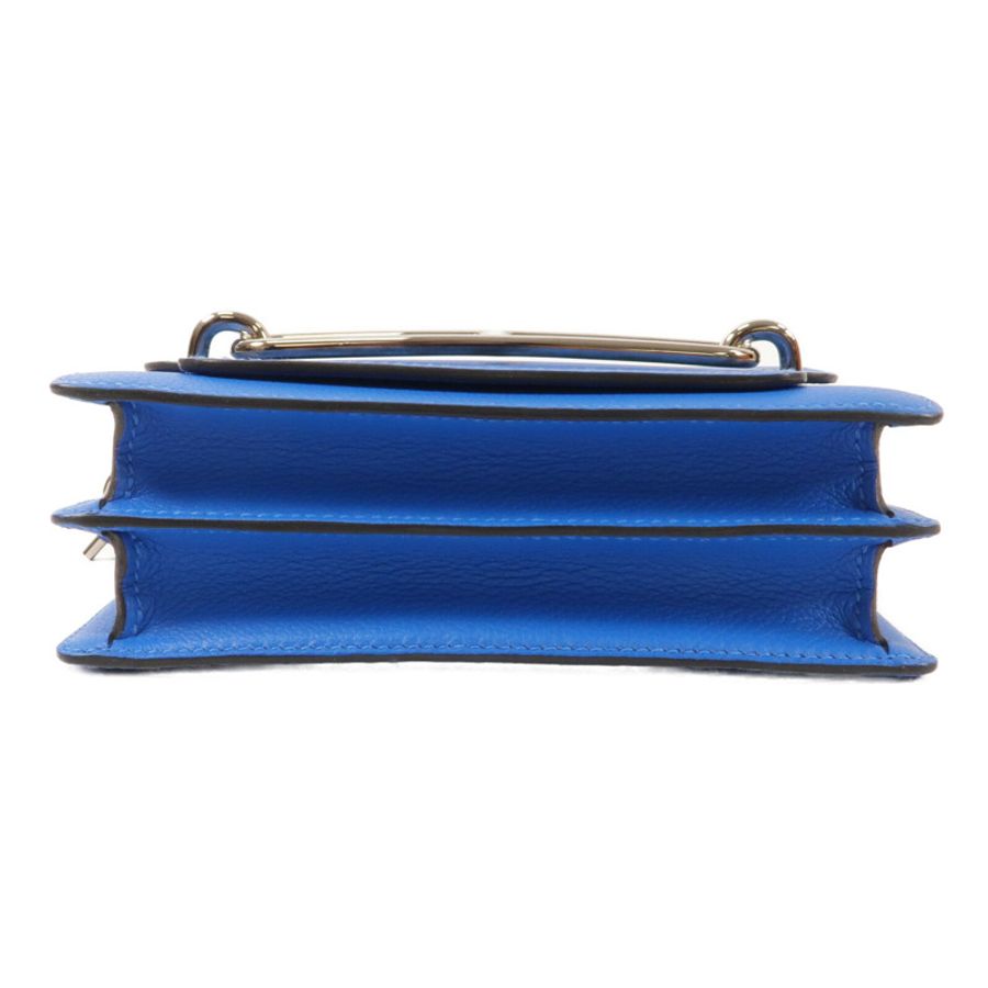 HERMES Evercolor皮革Roulis Mini肩背袋Bleu Hydra-3