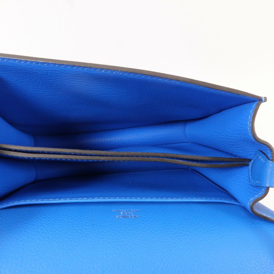 HERMES Evercolor皮革Roulis Mini肩背袋Bleu Hydra-4