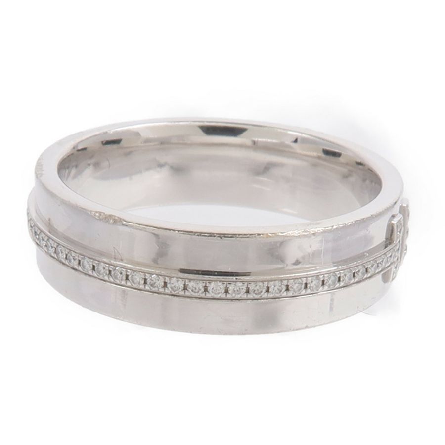 TIFFANY&CO 18K白金T Wide Diamond Ring鑽石戒指-3