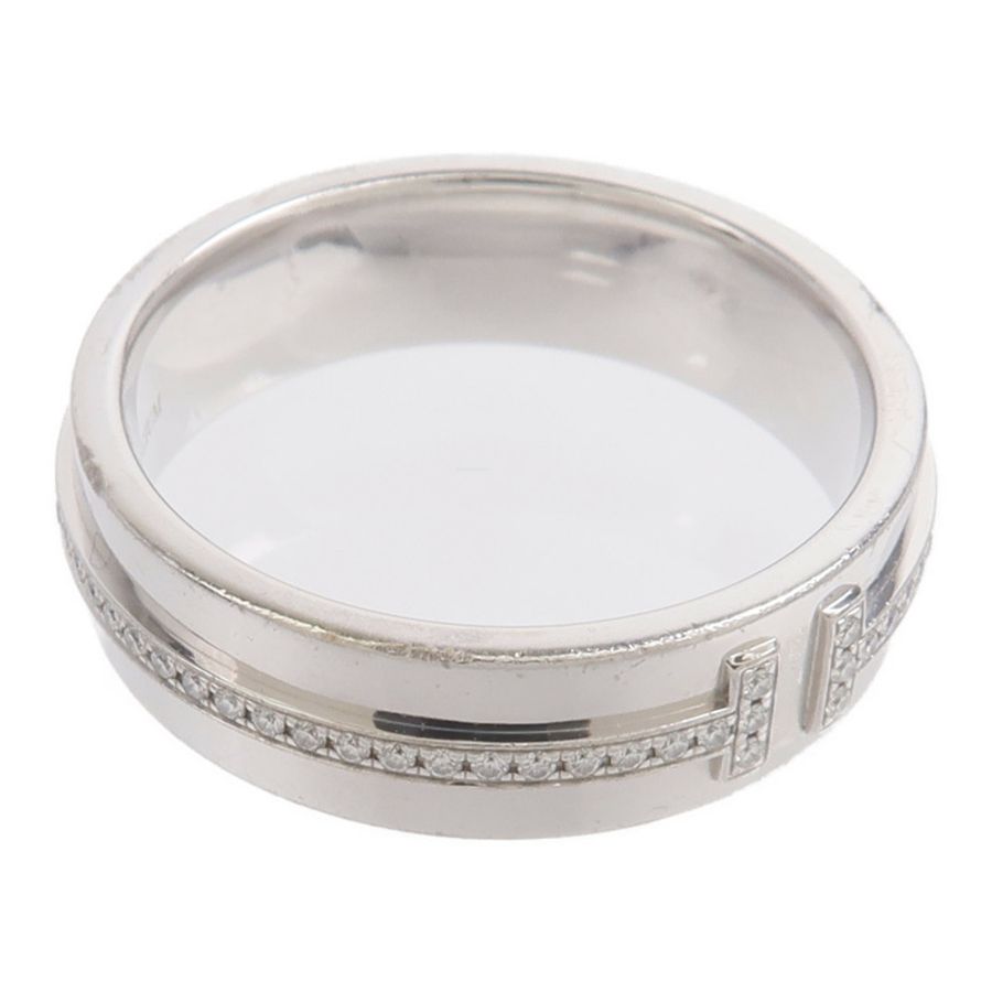 TIFFANY&CO 18K白金T Wide Diamond Ring鑽石戒指-5