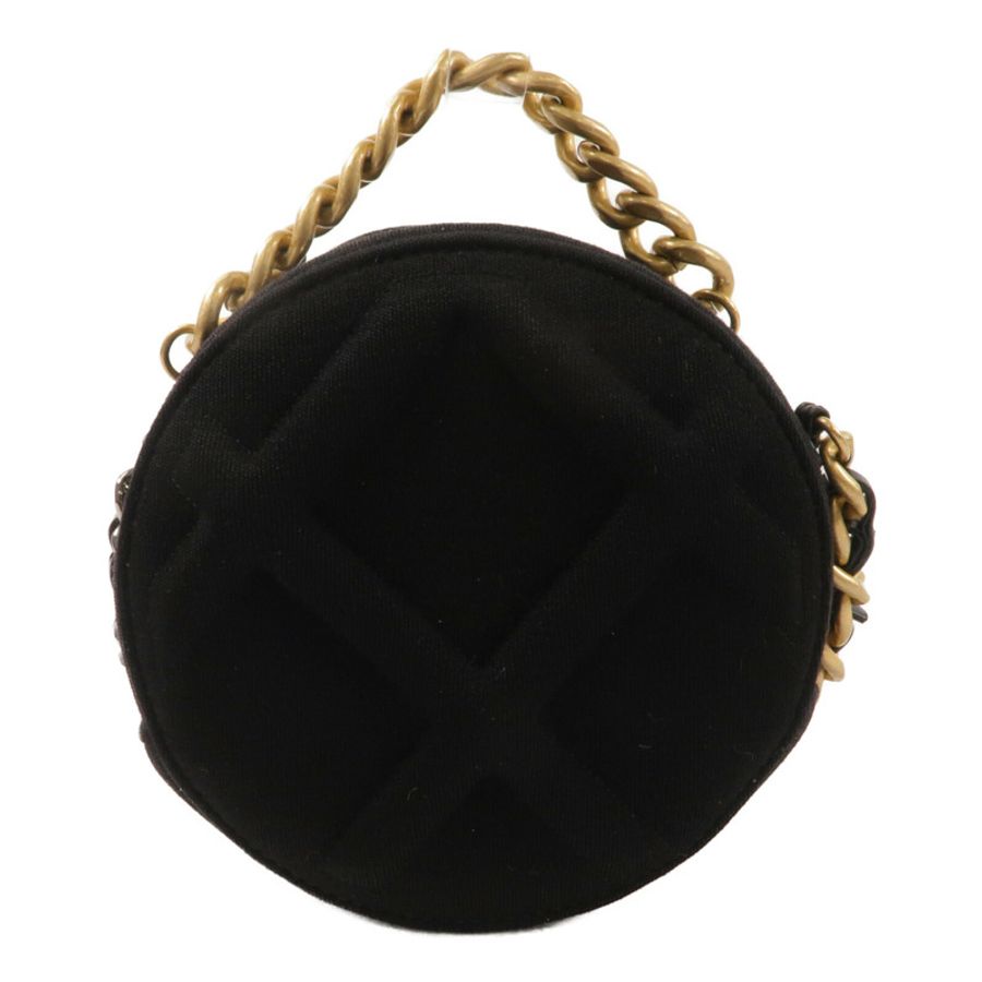 CHANEL 棉布Round 19 Clutch With Chain鏈帶手挽肩背兩用袋-1