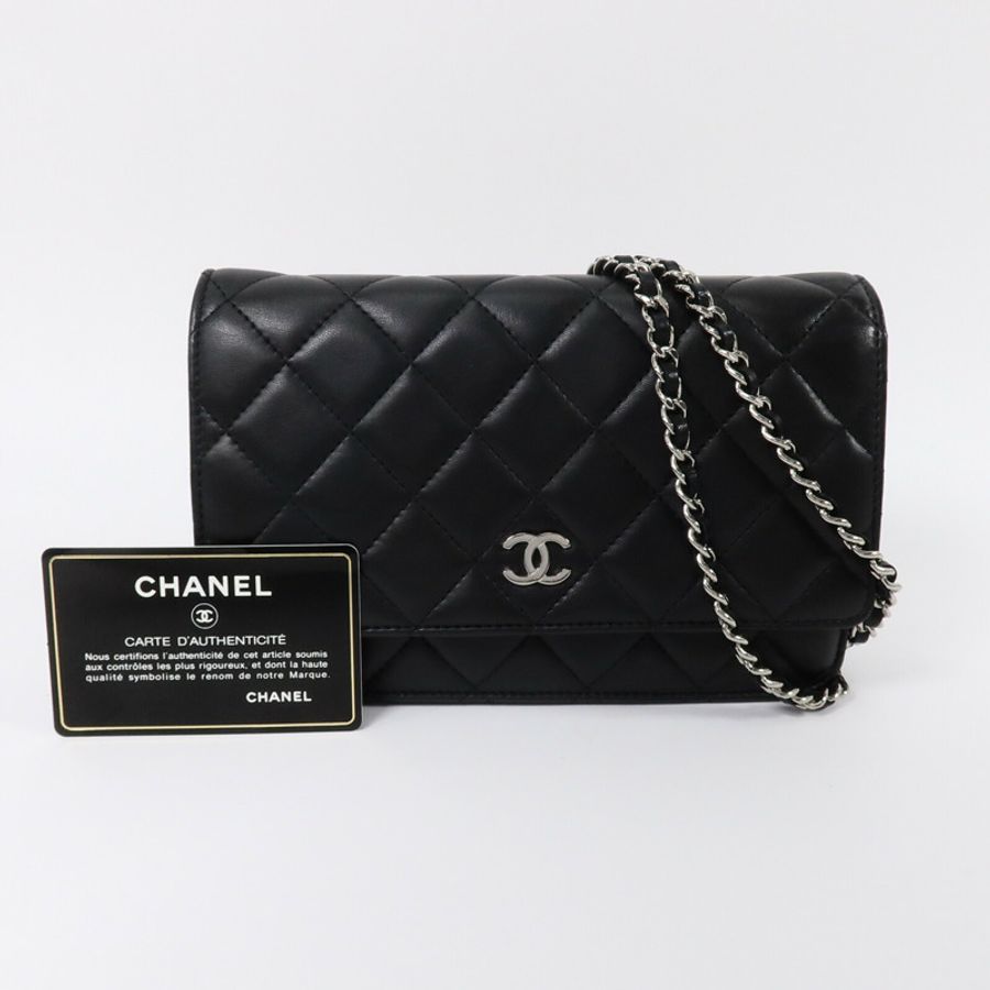 CHANEL 羊皮皮革WOC Wallet On Chain鏈帶肩背袋-8