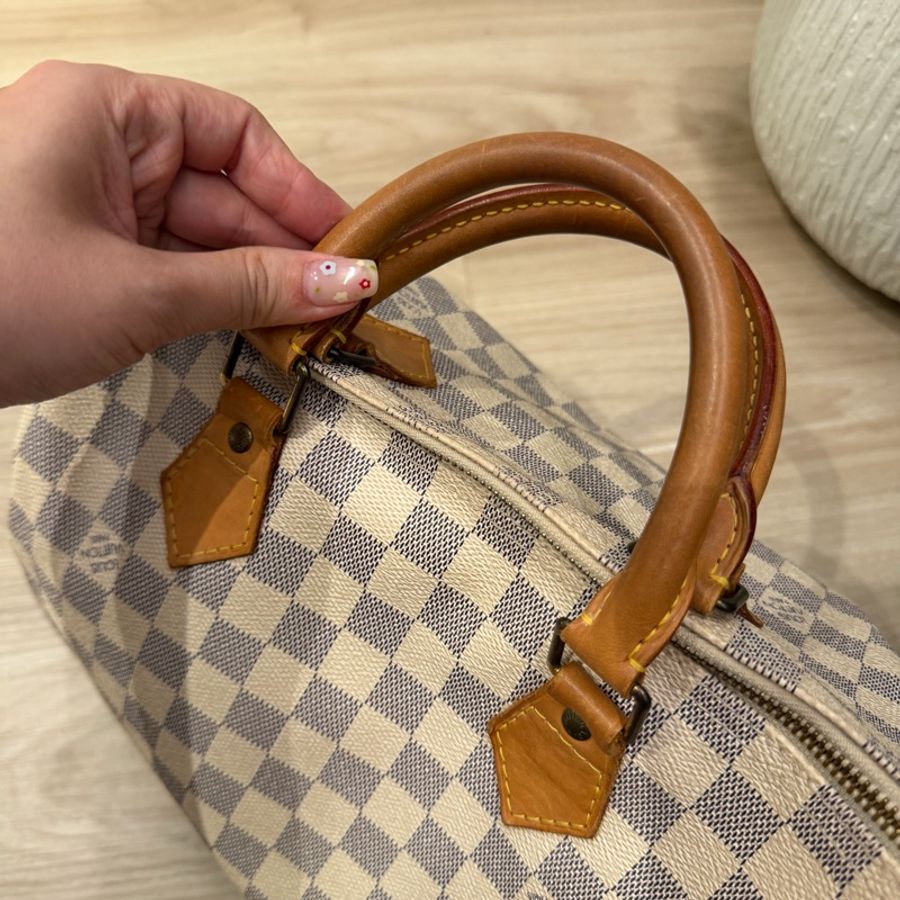 LV 白棋盤格speedy 正常使用痕跡 30cm-24