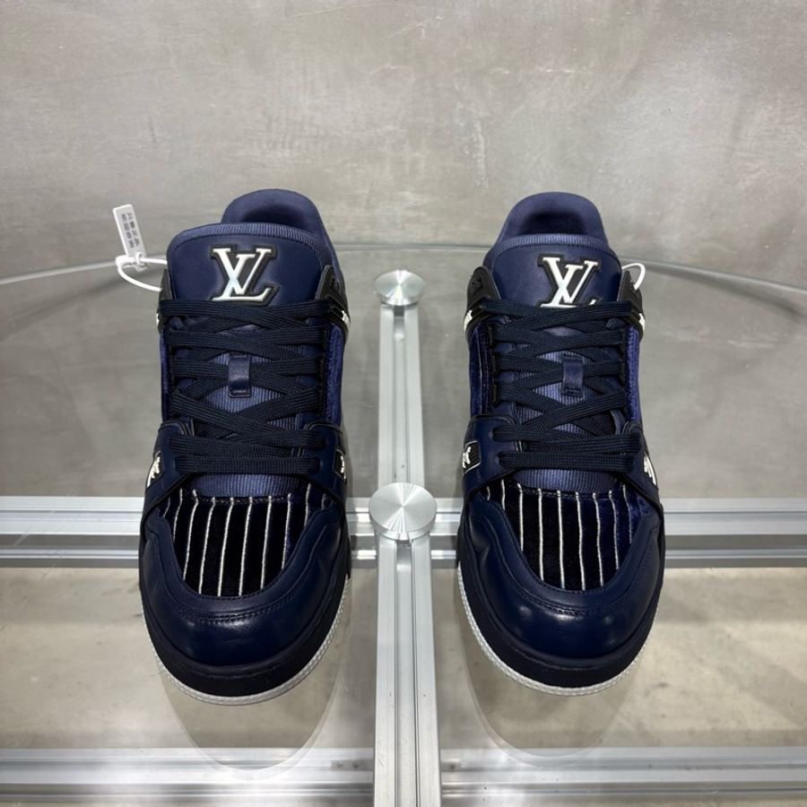 Louis Vuitton/路易威登 LV Trainer 天鵝絨 海軍藍 尺碼/UK7 41碼-1