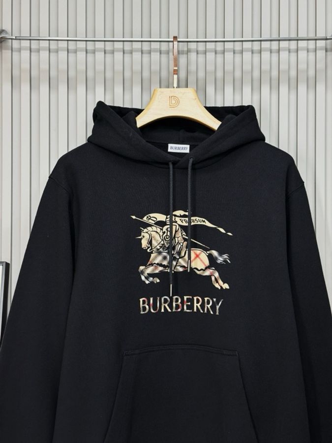 BURBERRY 巴寶莉 黑色印花休閒連帽衛衣-2