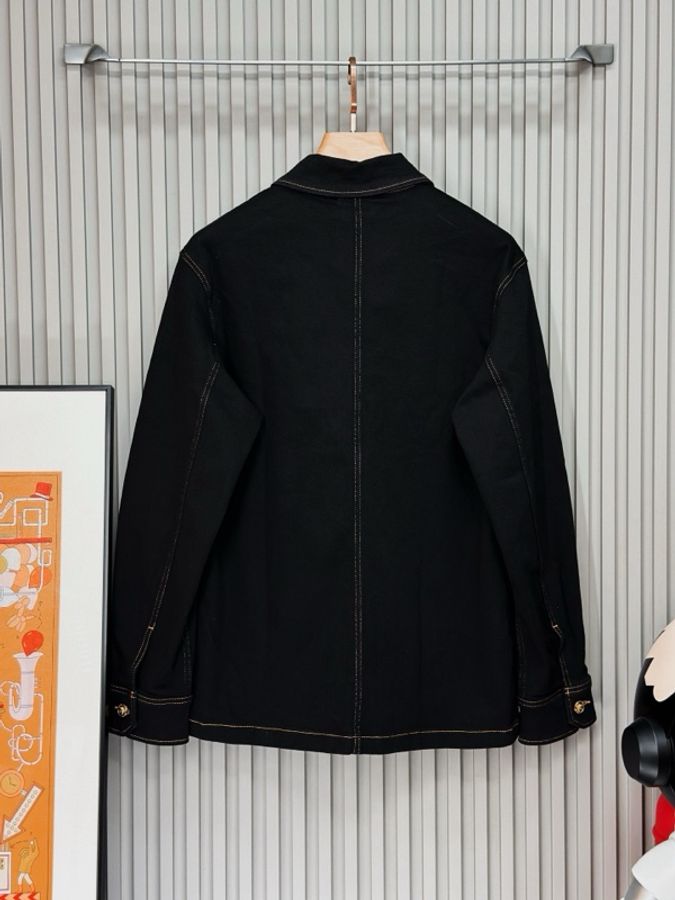 VERSACE 範思哲 黑色刺繡牛仔夾克 外套-1
