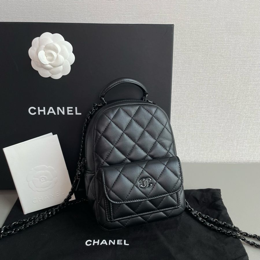 💎Chanel香奈兒｜25P 全黑soblack羊皮mini雙肩包 小書包｜98新芯片款-2