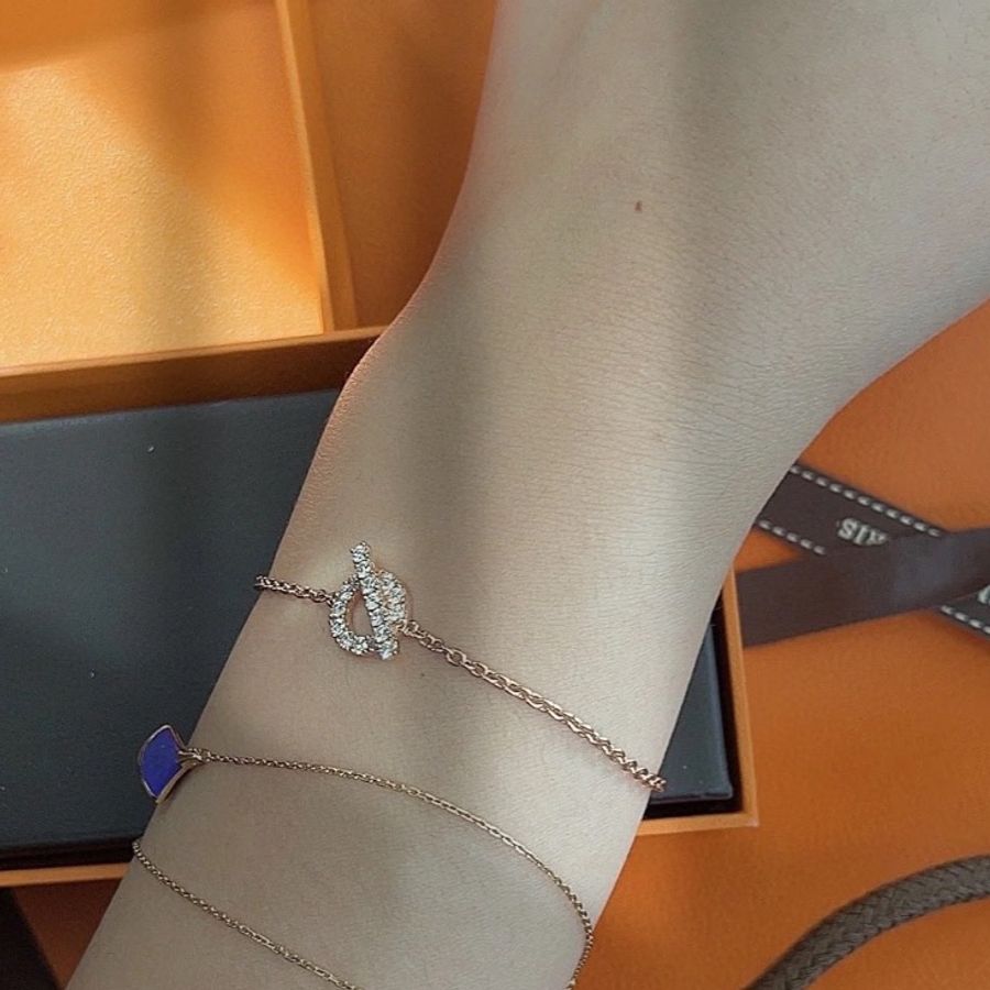 Hermès 愛馬仕小Q玫瑰金手鍊 Sh小號 配盒-3