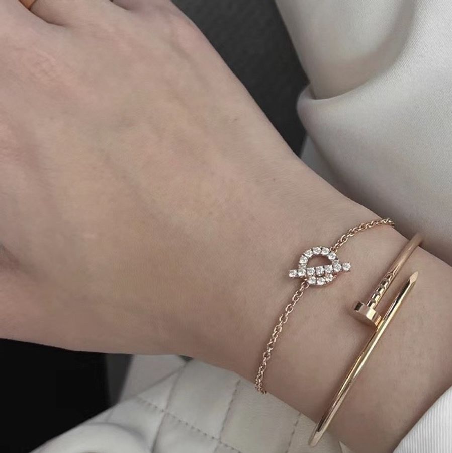 Hermès 愛馬仕小Q玫瑰金手鍊 Sh小號 配盒-4