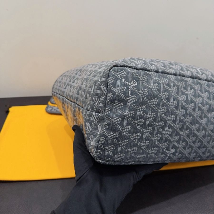 Goyard戈雅 Saint Louis系列灰色Y字老花子母Tote托特子母購物袋PM小號-3