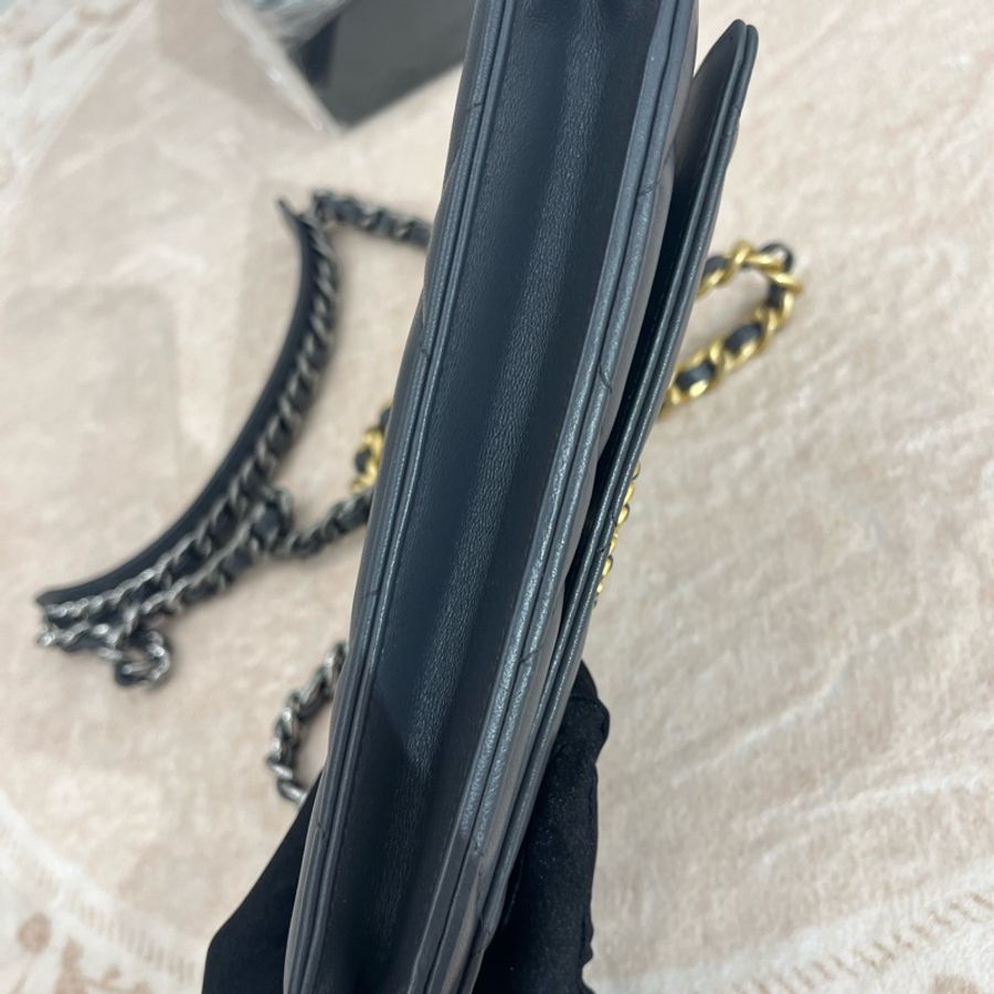 香奈兒Chanel 黑金19bag woc芯片款-4