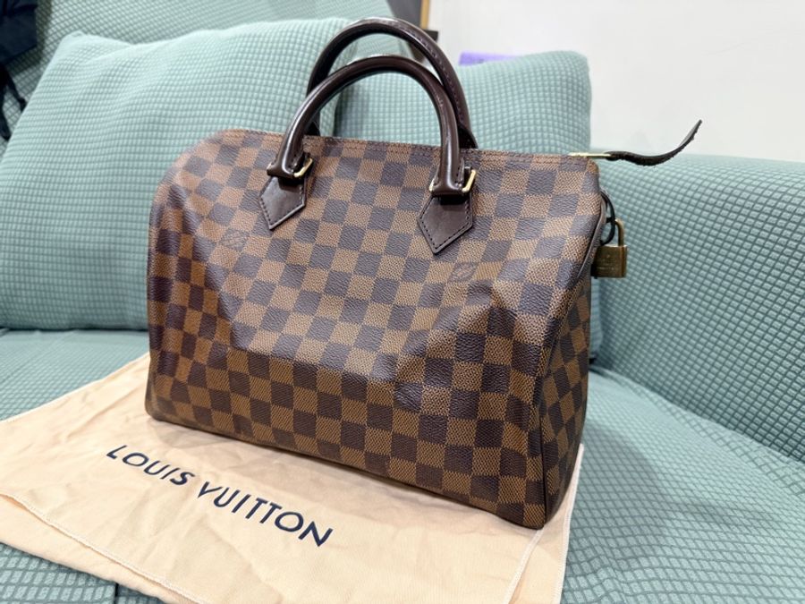LV speedy 30 棋盤格 手提-0