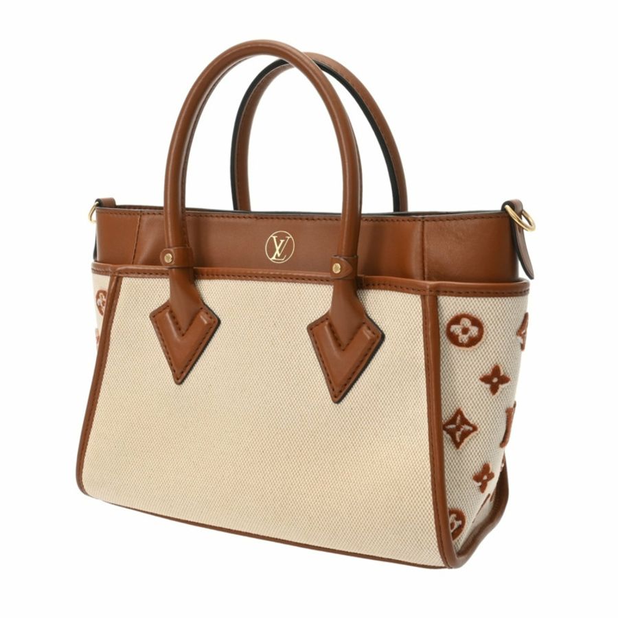 路易威登 Monogram On My Side PM 米棕色 M59905 女士帆布皮革手提包 A 級二手 Ginzo-2