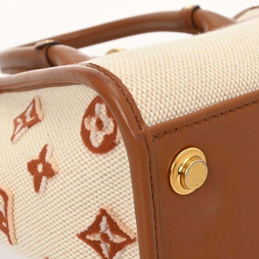 路易威登 Monogram On My Side PM 米棕色 M59905 女士帆布皮革手提包 A 級二手 Ginzo-5