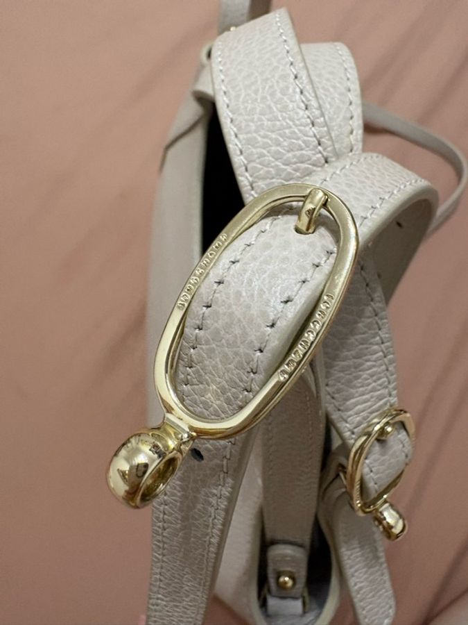[個人閒置] 99新 Longchamp  Le Foulonné S Handbag - Paper系列 附加購的皮革長背帶-4