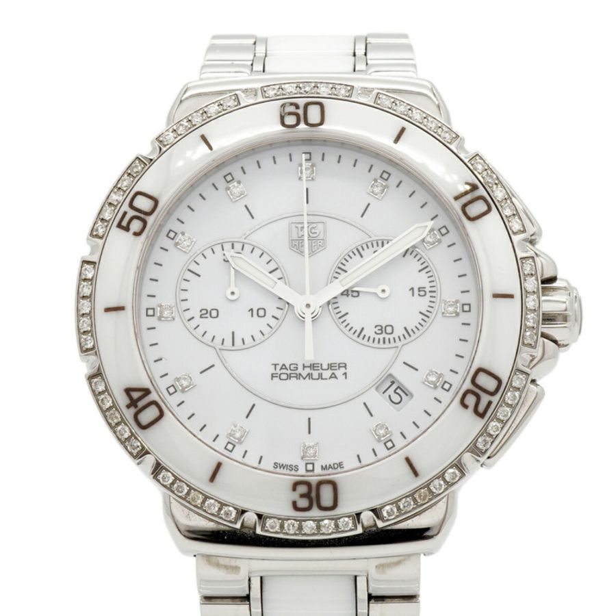 TAG Heuer 豪雅一級方程式鑽石 CAH1213 白色錶盤男士腕錶-0