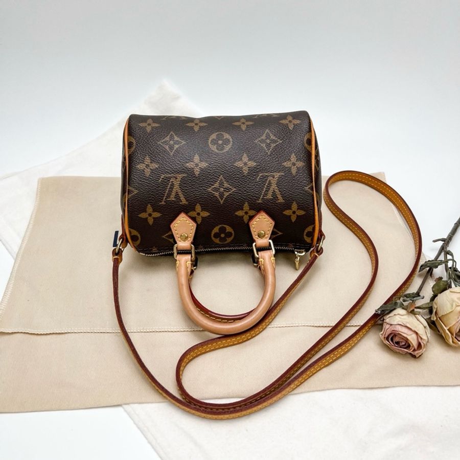 lv 路易威登 老花 speedy nano 斜挎包-1