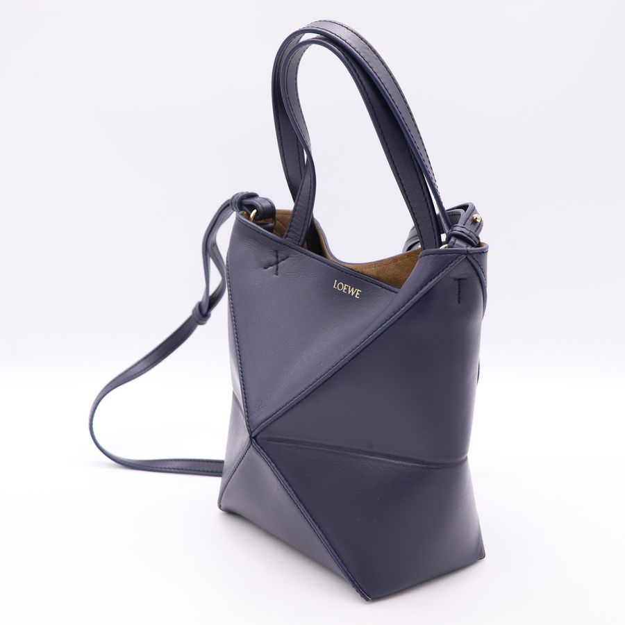 Loewe 藍 puzzle fold mini  托特包 手提 斜背 兩用-3